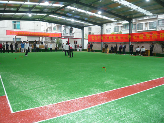 注意门球运动运动中的安全性