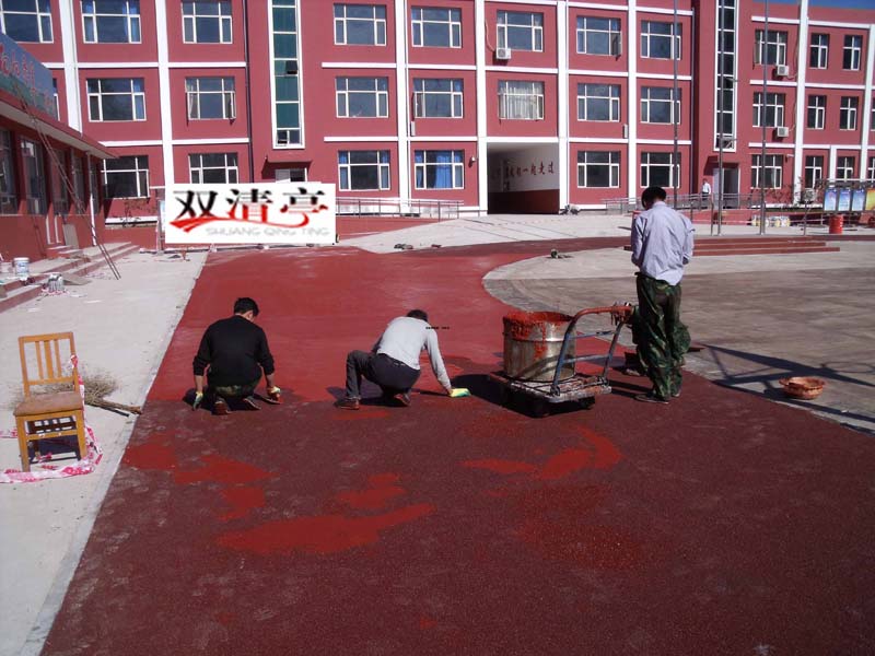 天津蓟县二小混合型塑胶跑道施工