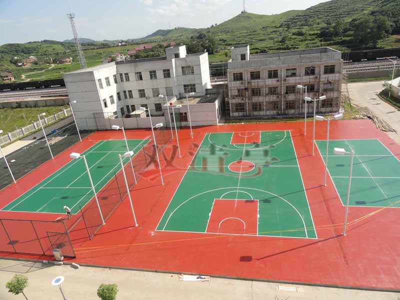邵阳市宝庆电厂硅pu网球场、排球场、篮球场施工
